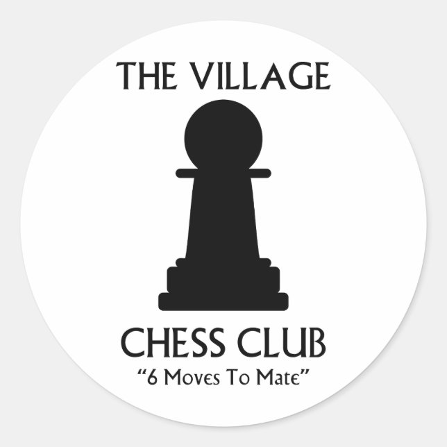 Adesivo Redondo Village Chess Club (Frente)