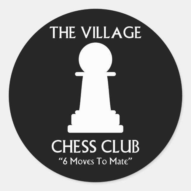 Adesivo Redondo Village Chess Club (Frente)