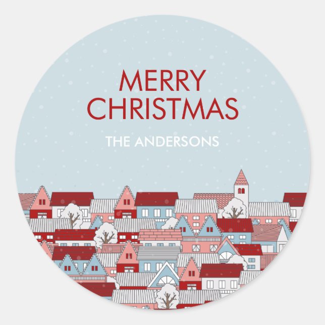 Adesivo Redondo Village Holiday Stickers (Frente)