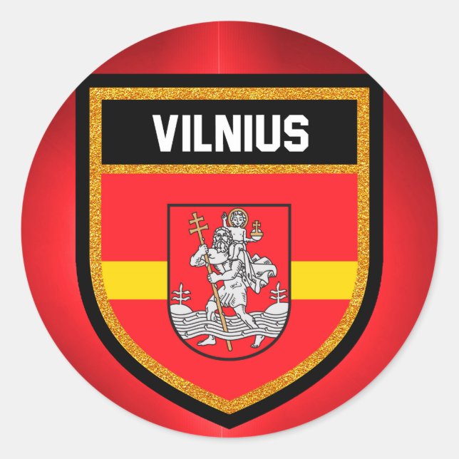 Adesivo Redondo Vilnius Flag (Frente)