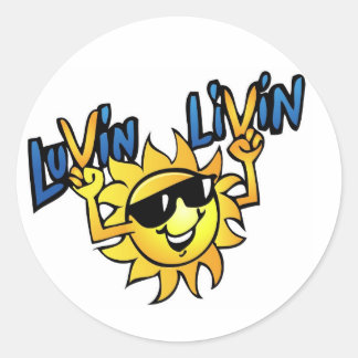 Adesivo Redondo Vílula Gráfica Sun Luvin Livin