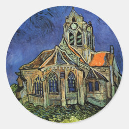 Adesivo Redondo Vincent van Gogh - A Igreja em Auvers