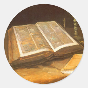 Adesivo Redondo Vincent van Gogh - Ainda vive com Bíblia