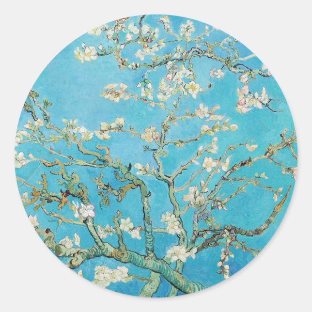 Adesivo Redondo Vincent van Gogh - Almond Blossom (Frente)