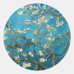 Adesivo Redondo Vincent van Gogh, Almond Tree florescente