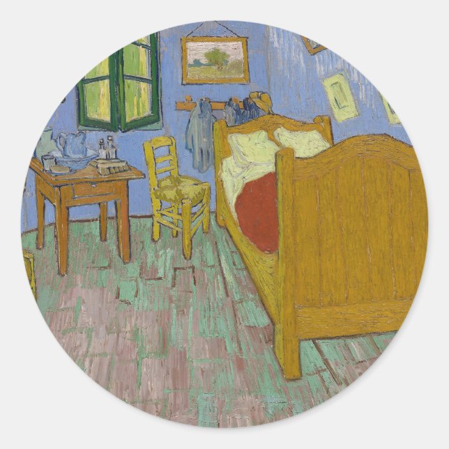 Adesivo Redondo Vincent Van Gogh Bedroom Painting (Frente)