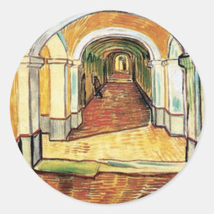 Adesivo Redondo Vincent Van Gogh - Corredor do Hospital Saint Paul