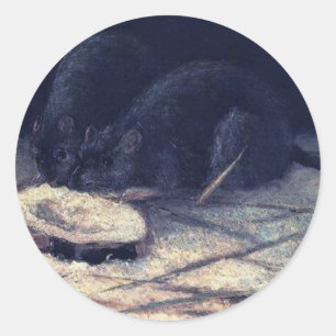 Adesivo Redondo Vincent Van Gogh - Dois ratos - Rato Lover Belas A