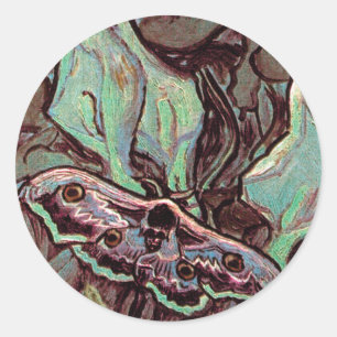 Adesivo Redondo Vincent Van Gogh - Grande Mariposa Noturna Arte Re