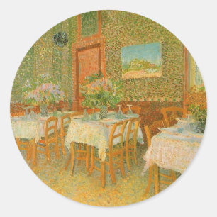 Adesivo Redondo Vincent van Gogh - Interior de um Restaurante
