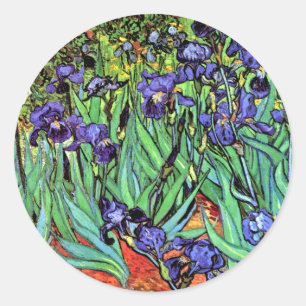 Adesivo Redondo Vincent Van Gogh - Irises - Flower Lover Fine Art