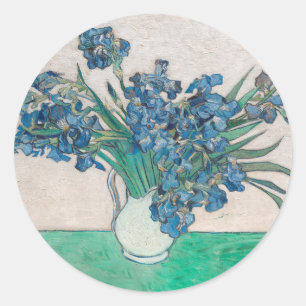 Adesivo Redondo vincent van gogh irises pintura