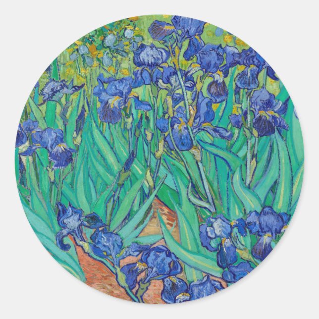 ADESIVO REDONDO VINCENT VAN GOGH "IRISES" ROUND ENVELOPE SEAL (Frente)