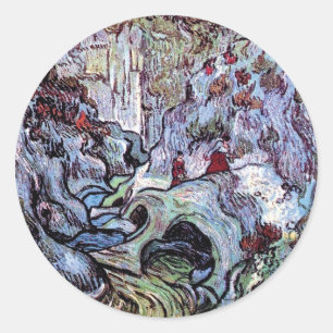 Adesivo Redondo Vincent Van Gogh - O Desfiladeiro (Les Peiroulets)