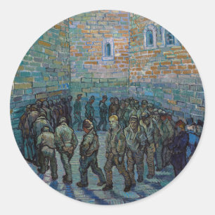 Adesivo Redondo Vincent van Gogh - O Pátio da Prisão