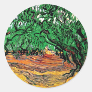 Adesivo Redondo Vincent Van Gogh - Oliveiras de Bela Arte