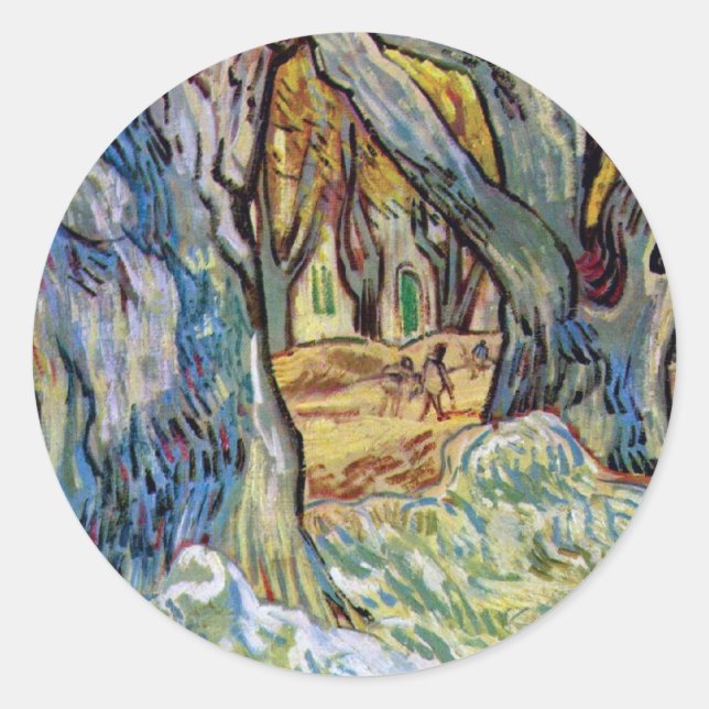 Adesivo Redondo Vincent Van Gogh - Os Consertadores de Estrada - A (Frente)