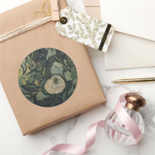 Adesivo Redondo Vincent van Gogh - Rosas e besouro