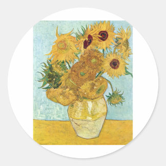 Adesivo Redondo Vincent Van Gogh Sunflower