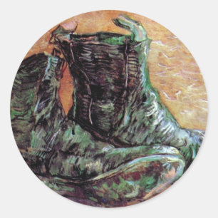 Adesivo Redondo Vincent Van Gogh - Um Par de Sapatos