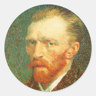 Adesivo Redondo Vincent van Gogh - Van Gogh Autorretrato