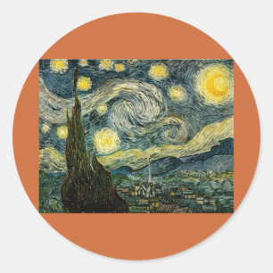 Adesivo Redondo Vincent van Gogh's The Starry Night (1889)