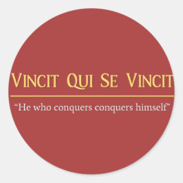 Adesivo Redondo Vincit Qui Se Vincit Latin Phrase Stickers