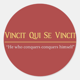 Adesivo Redondo Vincit Qui Se Vincit Latin Phrase Stickers