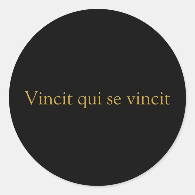 Adesivo Redondo Vincit qui se vincit Sticker (Frente)