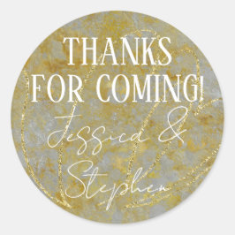 Adesivo Redondo Vinculação Elegante de Prata de Casamento