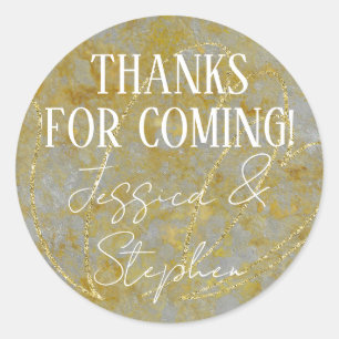 Adesivo Redondo Vinculação Elegante de Prata de Casamento