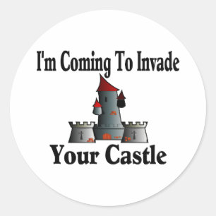 Adesivo Redondo Vinda invadir seu castelo