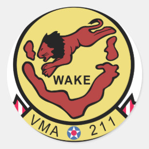 Adesivo Redondo Vingadores da Ilha Wake VMA-211