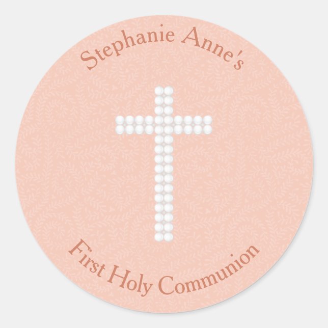 Adesivo Redondo Vinhas e tiras de pêssego da Comunidade (Frente)