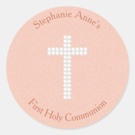 Adesivo Redondo Vinhas e tiras de pêssego da Comunidade