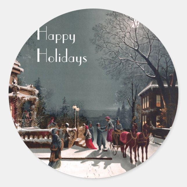 Adesivo Redondo Vinheiros do Partido do Natal Vitoriano (Frente)