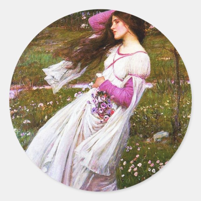 Adesivo Redondo Vinheiros para flores da Waterhouse (Frente)