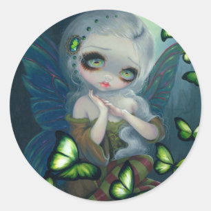 Adesivo Redondo Vinheta "Absinthe Butterflies"