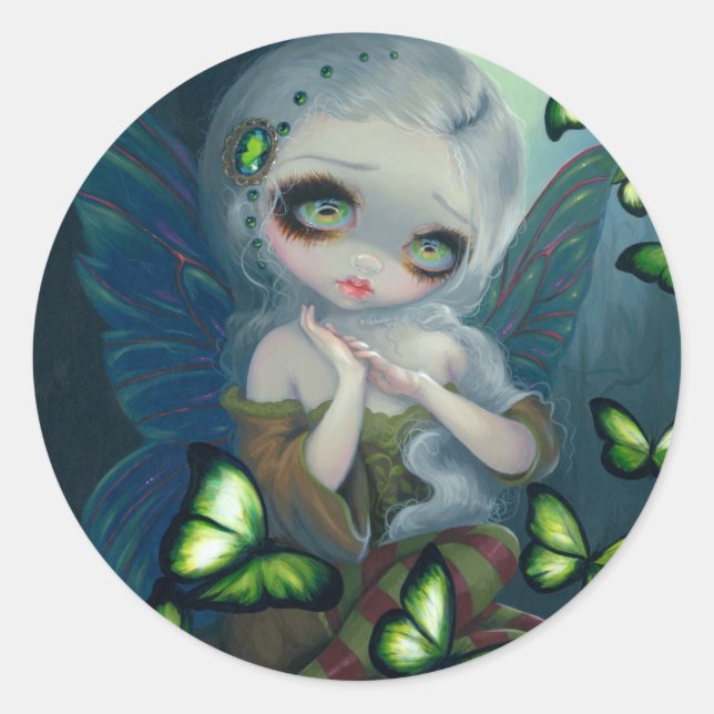 Adesivo Redondo Vinheta "Absinthe Butterflies" (Frente)