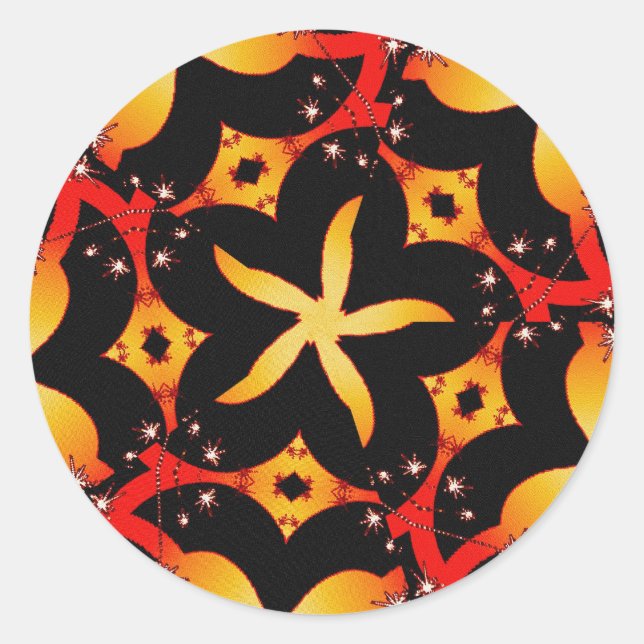 Adesivo Redondo Vinheta abstrato-borboleta (Frente)