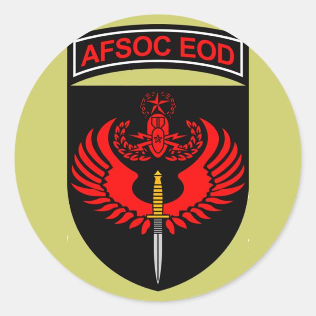 Adesivo Redondo Vinheta AFSOC EOD (Frente)