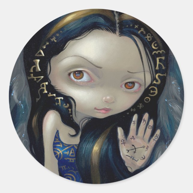 Adesivo Redondo Vinheta "Alchemical Angel V" (Frente)