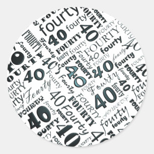 Adesivo Redondo Vinheta aniversário de 40 anos