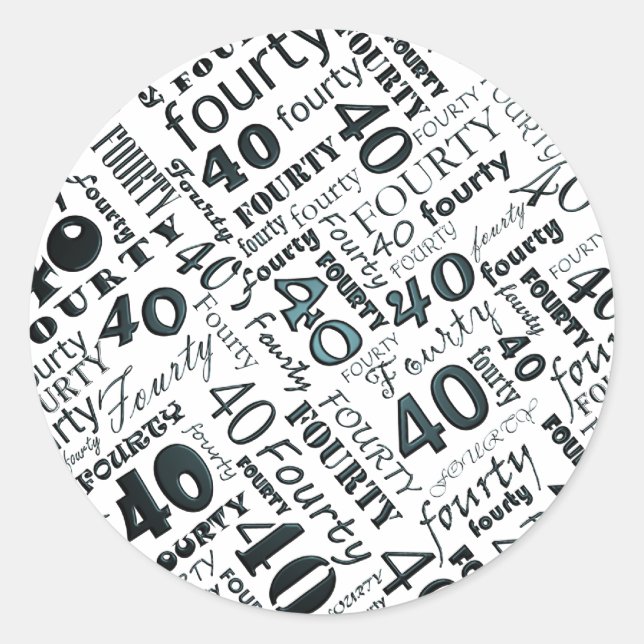 Adesivo Redondo Vinheta aniversário de 40 anos (Frente)