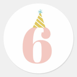 Adesivo Redondo vinheta aniversário de criança