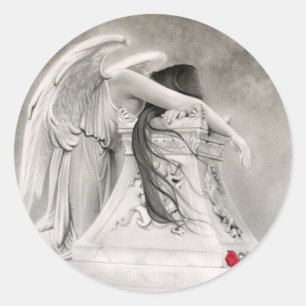 Adesivo Redondo Vinheta Anjo