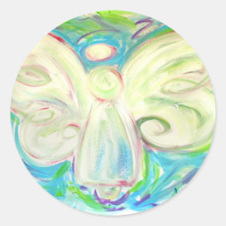 Adesivo Redondo Vinheta Anjo Branco