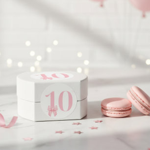 Adesivo Redondo Vinheta-Arco rosa-de-aniversário