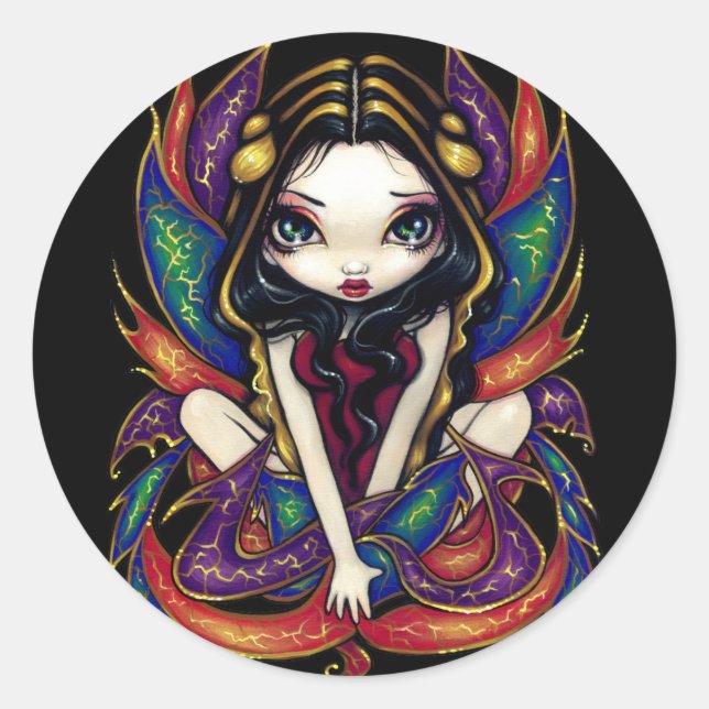 Adesivo Redondo Vinheta "Asas Magníficas" (Frente)