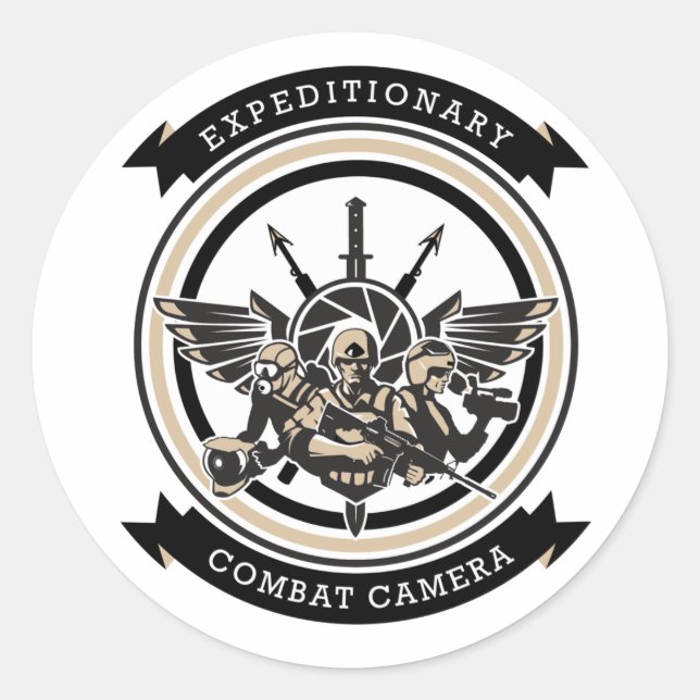 Adesivo Redondo Vinheta Atlântica de Combate Expeditivo (Frente)